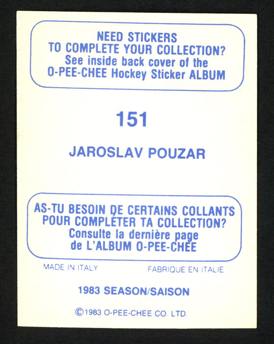 Jaroslav Pouzar Autographed 1983-84 O-Pee-Chee Sticker Card #151 Edmonton Oilers SKU #153617 - RSA
