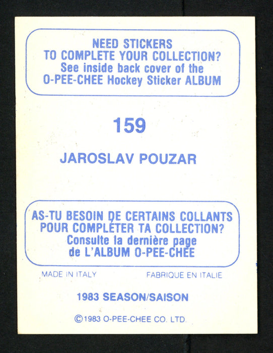Jaroslav Pouzar Autographed 1983-84 O-Pee-Chee Sticker Card #159 Edmonton Oilers SKU #153609 - RSA