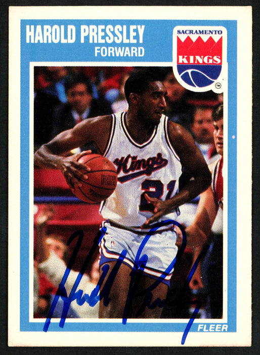 Harold Pressley Autographed 1989-90 Fleer Card #137 Sacramento Kings SKU #149743 - RSA