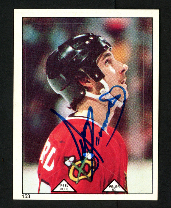 Denis Savard Autographed 1983-84 O-Pee-Chee Sticker Card #153 Chicago Blackhawks SKU #153612 - RSA