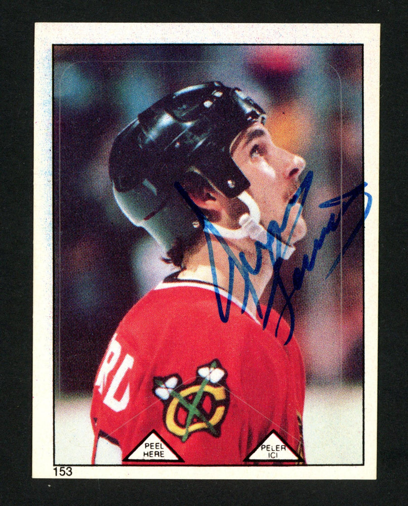 Denis Savard Autographed 1983-84 O-Pee-Chee Sticker Card #153 Chicago Blackhawks SKU #153613 - RSA