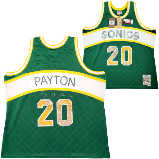 Seattle Supersonics Gary Payton Autographed Green Authentic Mitchell & Ness Hardwood Classics Swingman Jersey NBA Top 75 Size XXXL "The Glove" Beckett BAS QR Stock #203423 - RSA