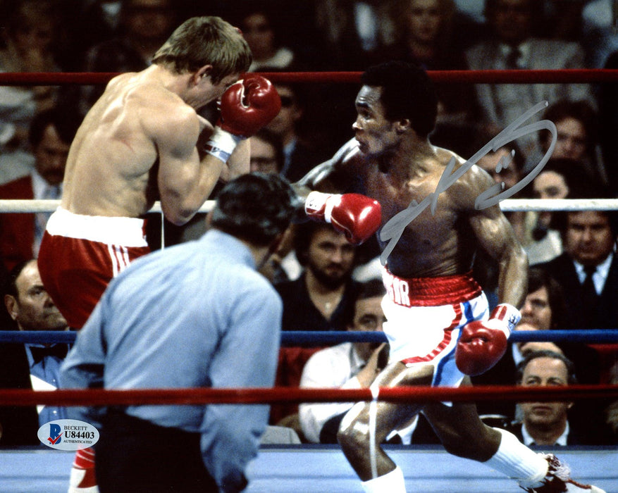 Sugar Ray Leonard Autographed 8x10 Photo Beckett BAS Stock #178127 - RSA