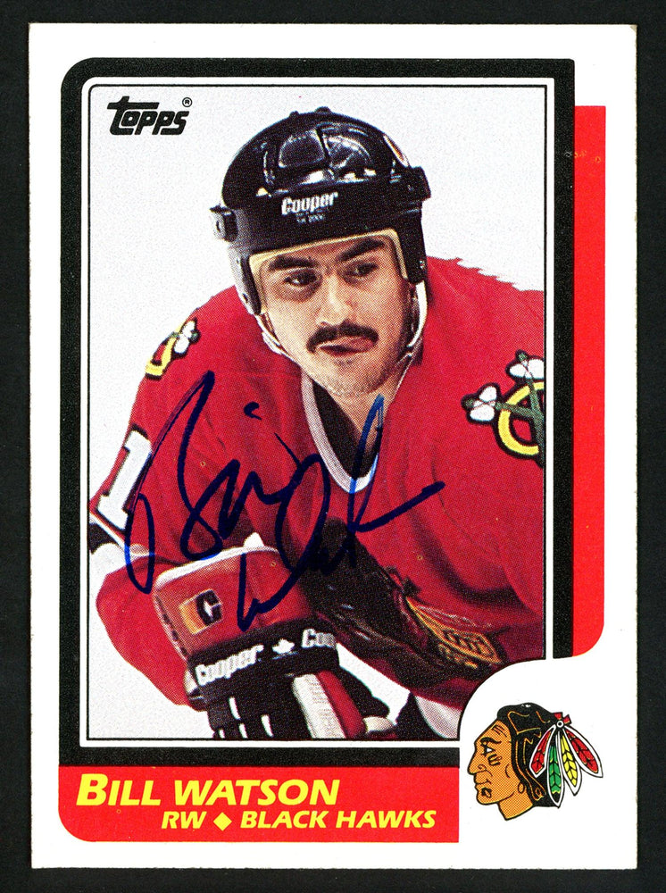 Bill Watson Autographed 1986-87 Topps Rookie Card #151 Chicago Blackhawks SKU #152009 - RSA