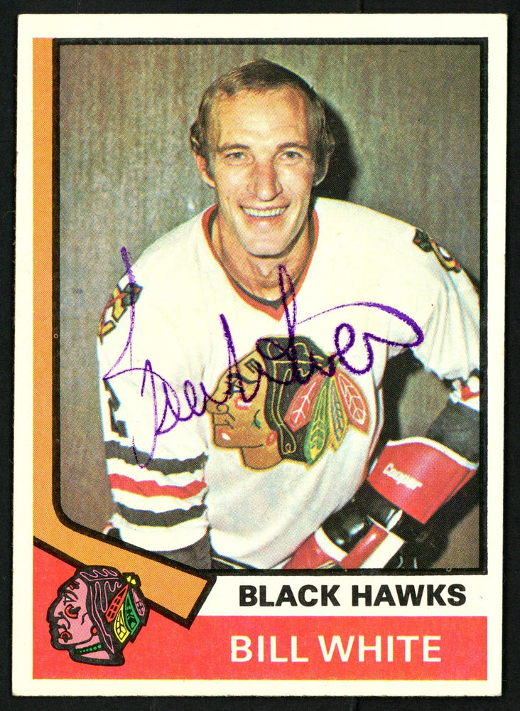 Bill White Autographed 1974-75 Topps Card #90 Chicago Blackhawks SKU #150089 - RSA
