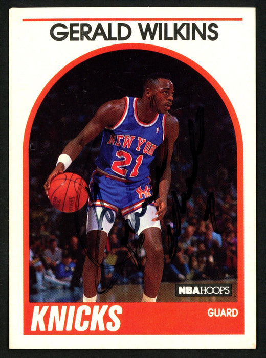 Gerald Wilkins Autographed 1989-90 Hoops Card #63 New York Knicks SKU #149767 - RSA