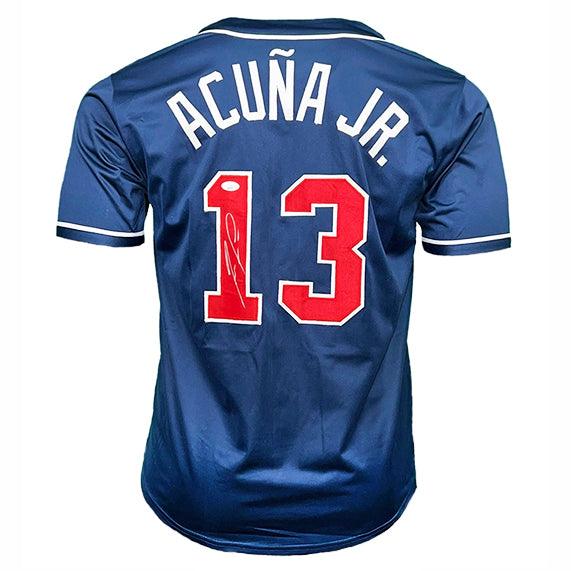 Ronald Acuna Jr Signed Atlanta Blue Baseball Jersey (JSA) - RSA