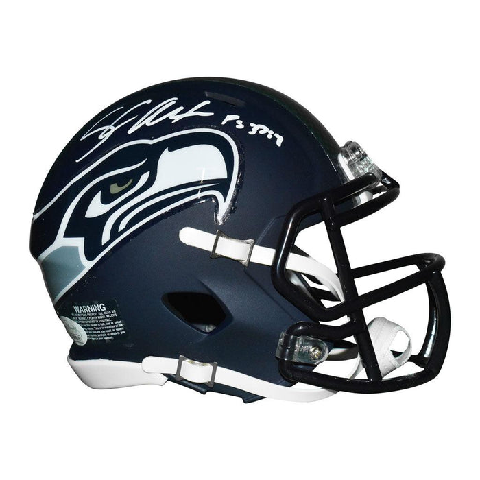 Shaun Alexander Signed Psalms & 2005 NFL MVP Inscription Seattle Seahawks  Speed Mini Football Helmet (JSA)