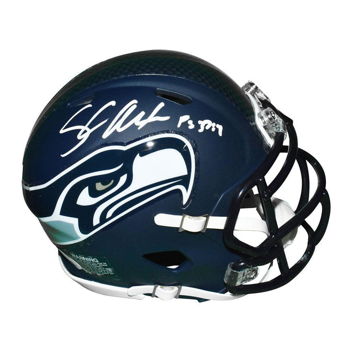 Shaun Alexander Signed Psalms & 2005 NFL MVP Inscription Seattle Seahawks  Speed Mini Football Helmet (JSA)