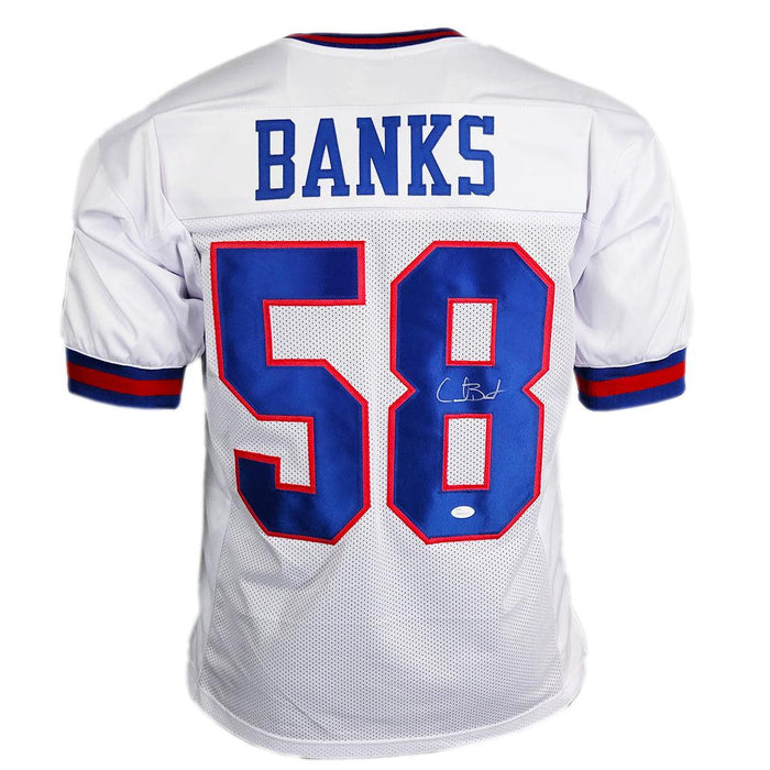 Carl Banks Signed New York White Football Jersey (JSA)