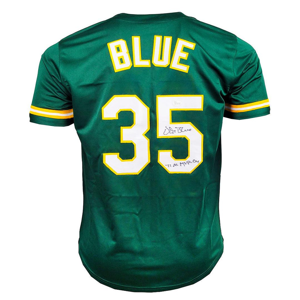 Vida Blue Signed Custom MVP 71 Inscription Oakland Yellow Baseball Jersey  (JSA)