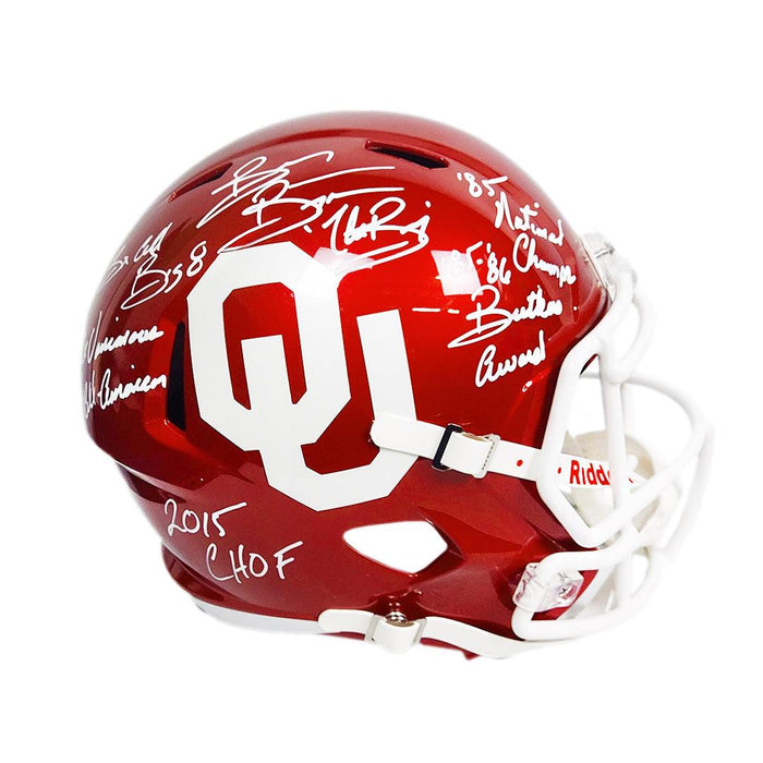 Brian Bosworth Signed Multi-Inscription Oklahoma Sooners Speed Full-Size Replica Football Helmet (Beckett) - RSA