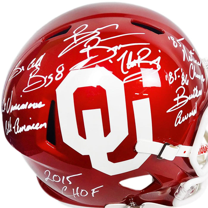 Brian Bosworth Signed Multi-Inscription Oklahoma Sooners Speed Full-Size Replica Football Helmet (Beckett) - RSA