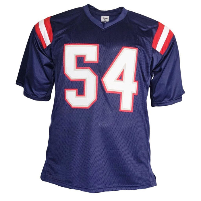 Tedy Bruschi Signed New England Blue Football Jersey (JSA) — RSA