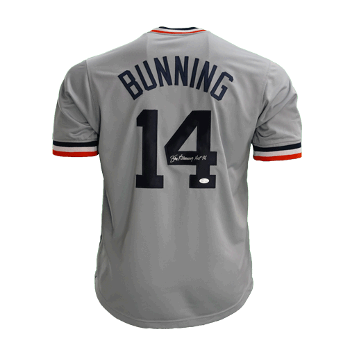 Jim Bunning Autographed Detroit Tigers Custom Jersey w/HOF 96 (JSA)