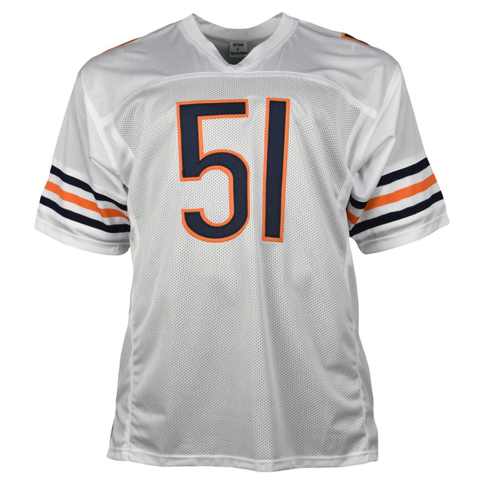 Dick Butkus HOF 79 Autographed Chicago White Custom Football Jersey - JSA  COA