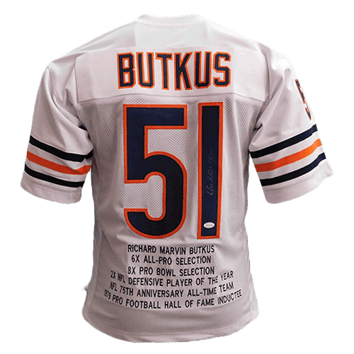 RSA Dick Butkus Autographed Pro Style Football Jersey Blue (Beckett)