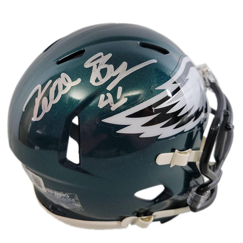 Keith Byars Signed Philadelphia Eagles Speed Mini Replica Football Helmet (Beckett) - RSA