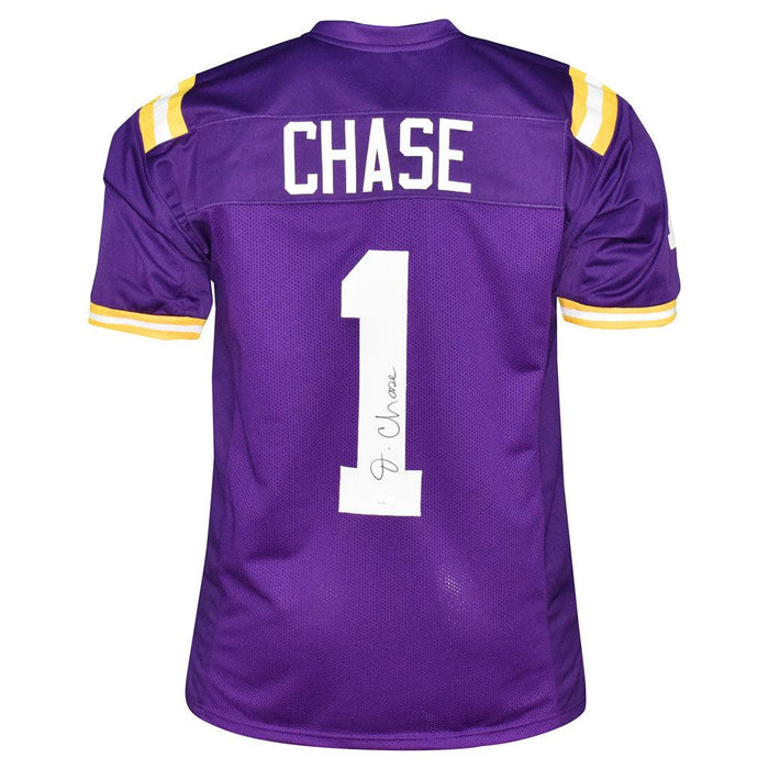 Ja'Marr Chase Signed LSU College Purple Football Jersey (JSA) - RSA
