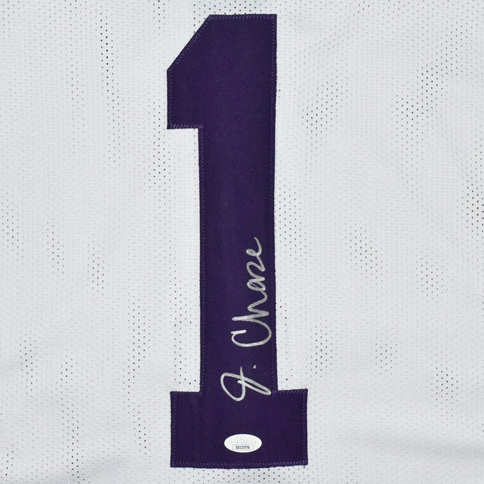 Ja'Marr Chase Autographed LSU Custom White Football Jersey - JSA COA