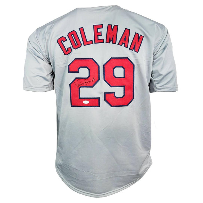 Vince Coleman Signed St. Louis Grey Baseball Jersey (JSA) - RSA