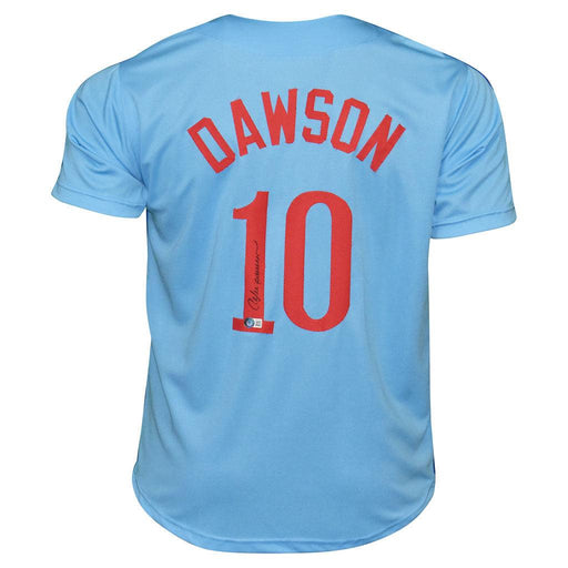 Montreal Expos Andre Dawson Autographed Pro Style Blue Jersey JSA  Authenticated