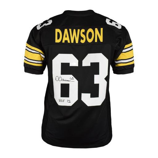 Dermontti Dawson Signed Pro-Edition Black Football Jersey (JSA) HOF '12 Inscription - RSA