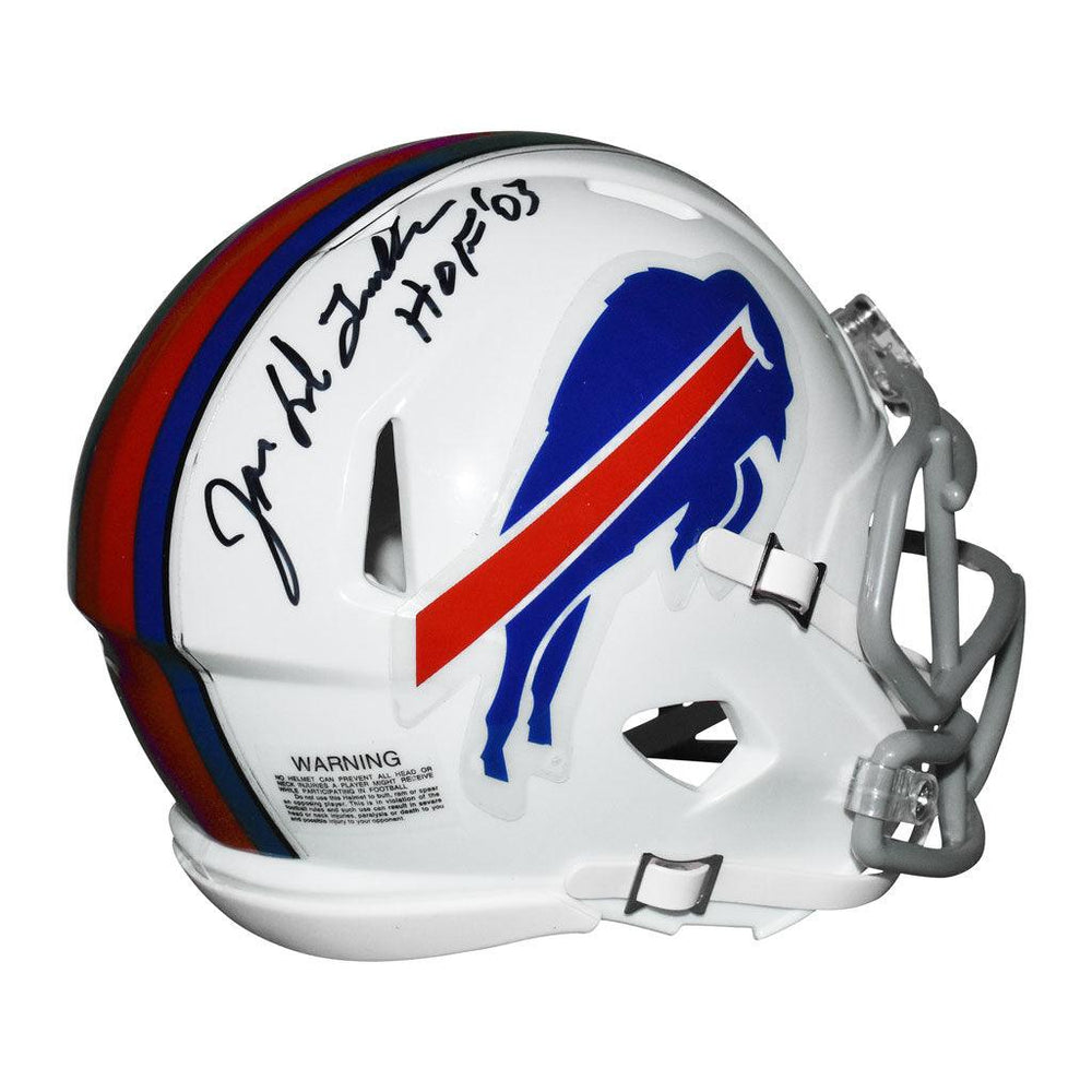 Joe DeLamielleure Signed HOF 03 Inscription Buffalo Bills Speed Mini F — RSA