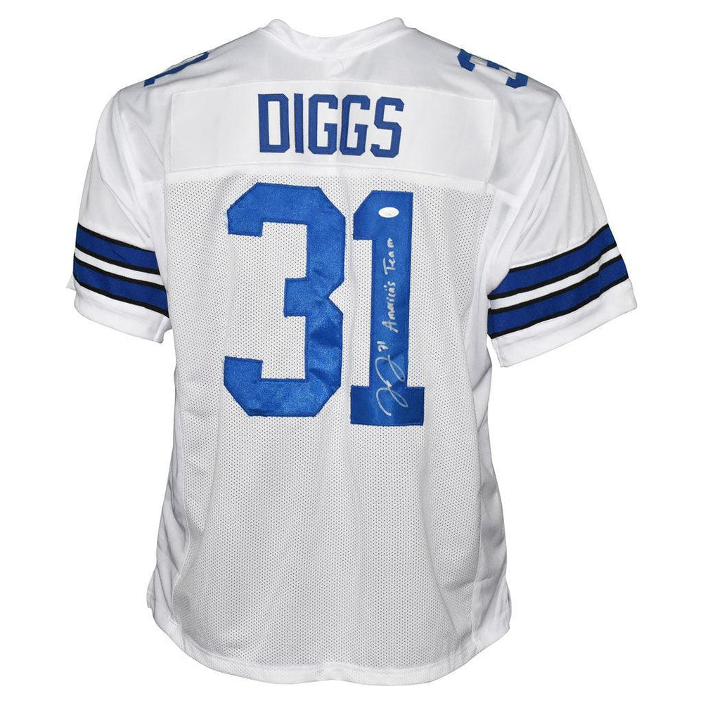 Dallas Cowboys Trevon Diggs Autographed Pro Style Blue Jersey JSA  Authenticated