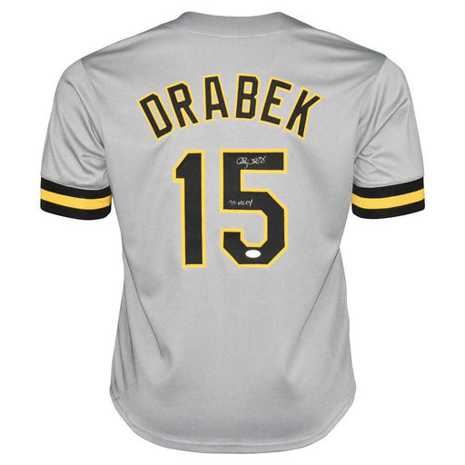 Doug Drabek Signed 90 NL CY Inscription Pittsburgh Grey Baseball Jersey (JSA) - RSA