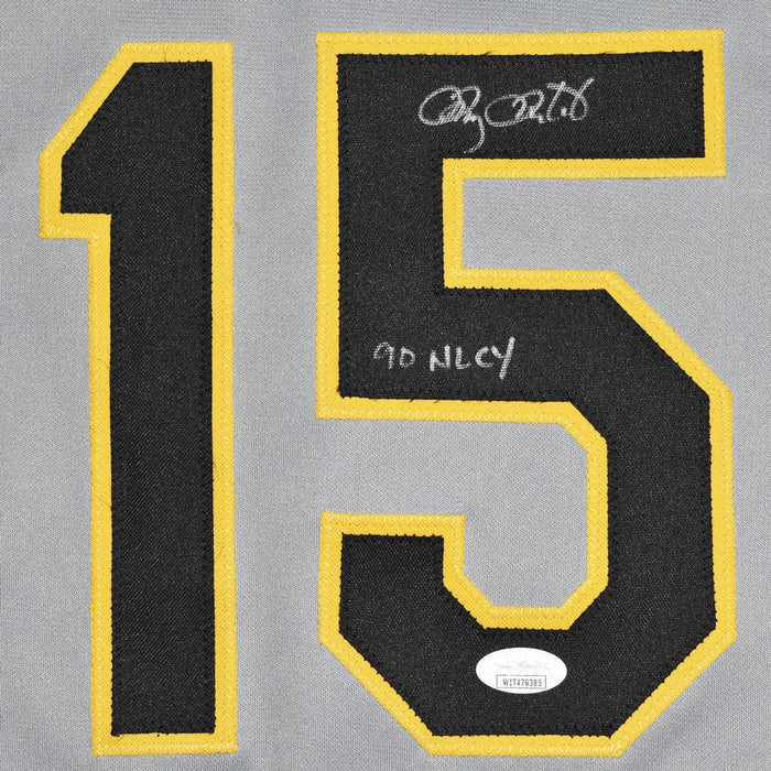Doug Drabek Signed 90 NL CY Inscription Pittsburgh Grey Baseball Jerse — RSA