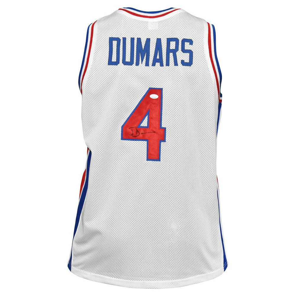 Joe Dumars Signed Detroit Pro White Basketball Jersey (JSA) - RSA