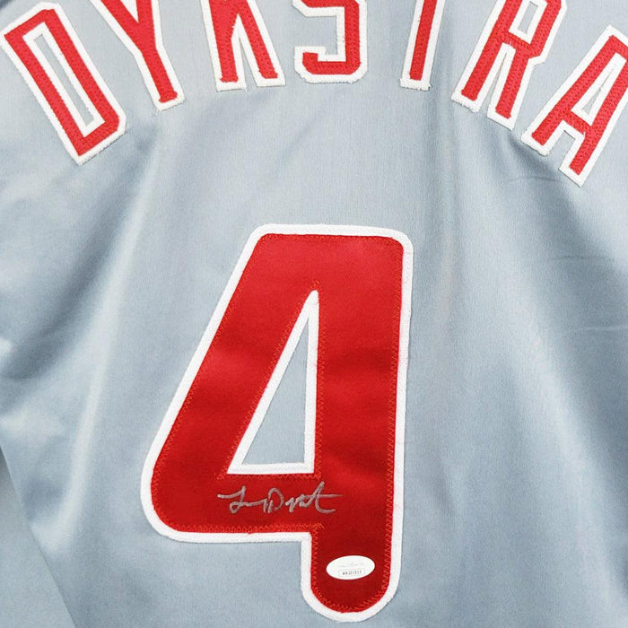 Lenny Dykstra Signed Philadelphia Grey Baseball Jersey (JSA)