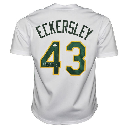 Autographed/Signed Dennis Eckersley Oakland Yellow Baseball Jersey