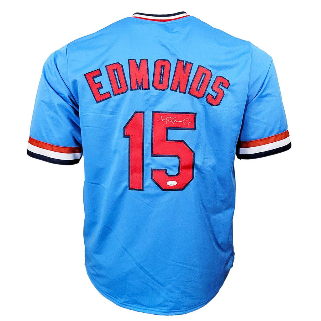 Jim Edmonds Autographed St. Louis Pro Style Baseball Jersey White (JSA)