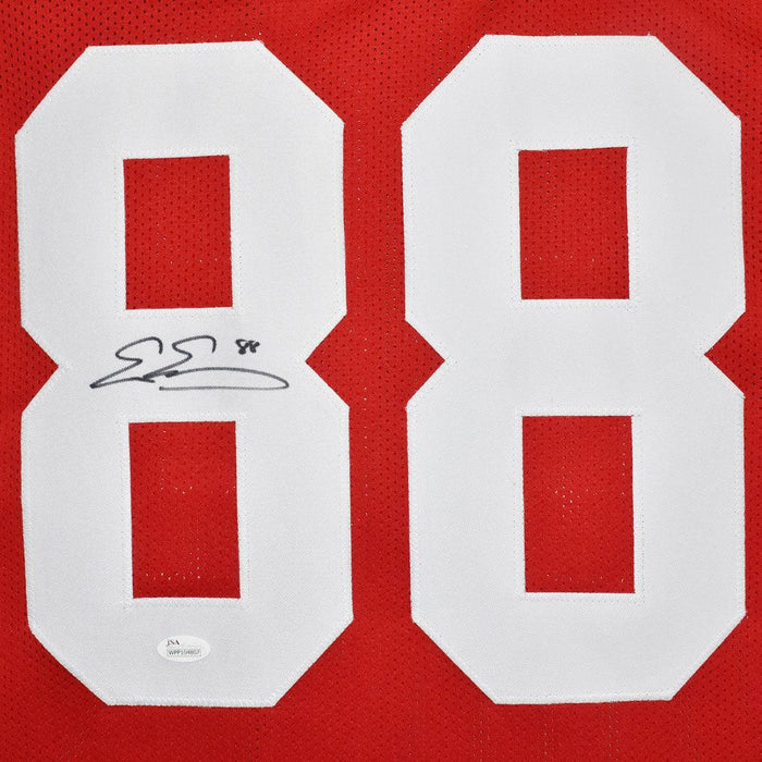 Evan Engram Signed New York Red Inverted Legend Football Jersey (JSA)