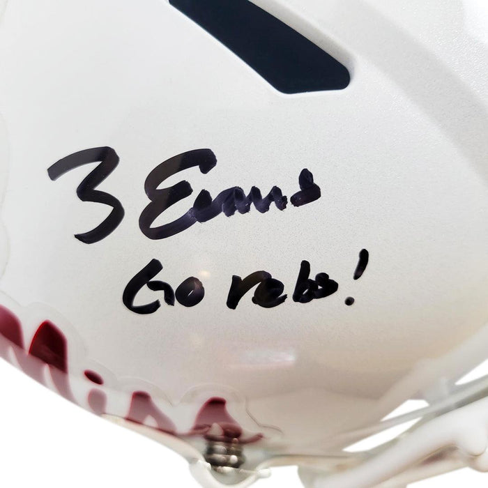 Zach Evans Signed Ge rebs! Inscription Ole Miss Rebels Speed Full-Size Replica Football Helmet (JSA) - RSA