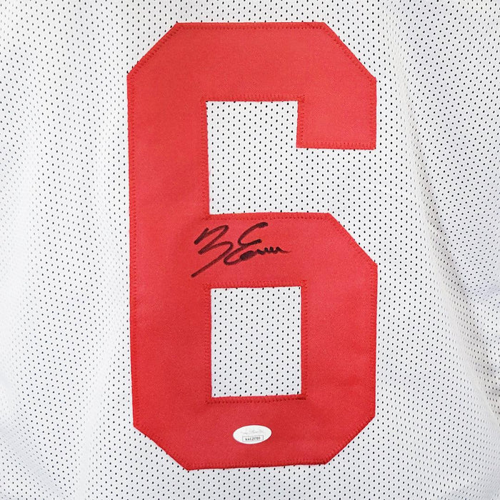 Zach Evans Signed Ole Miss College White Football Jersey (JSA) — RSA