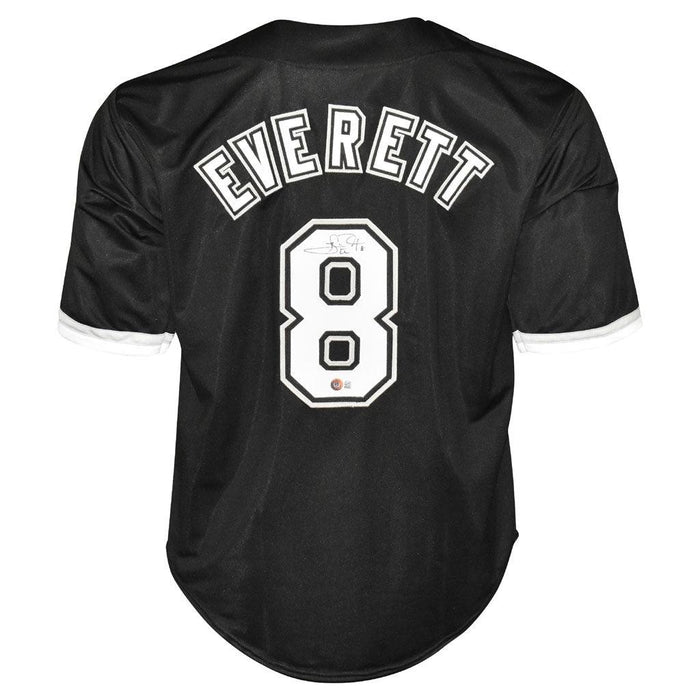 ShopRSA Carl Everett Signed Chicago Black Baseball Jersey (Beckett)
