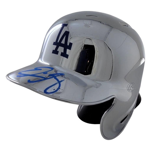 Eric Gagne Signed Los Angeles Dodgers Chrome Mini MLB Baseball Batting Helmet (JSA) - RSA