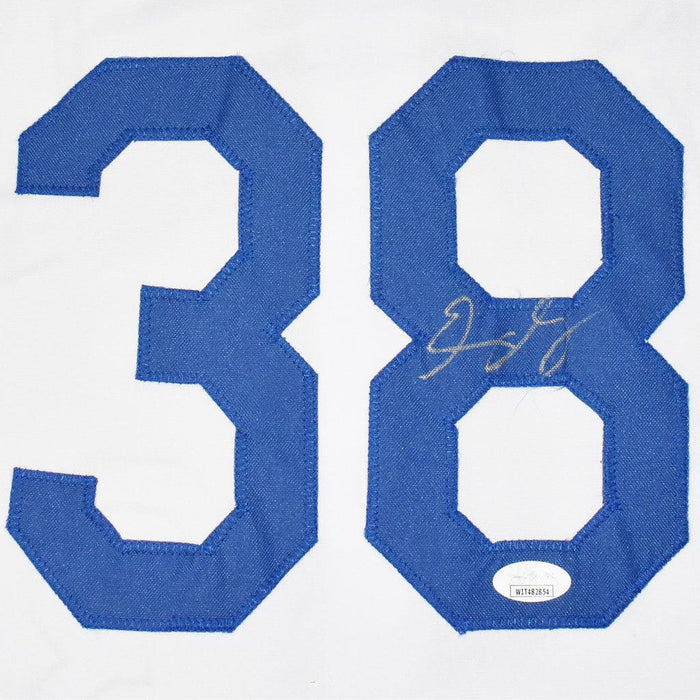 Eric Gagne Signed Los Angeles White Baseball Jersey (JSA) - RSA