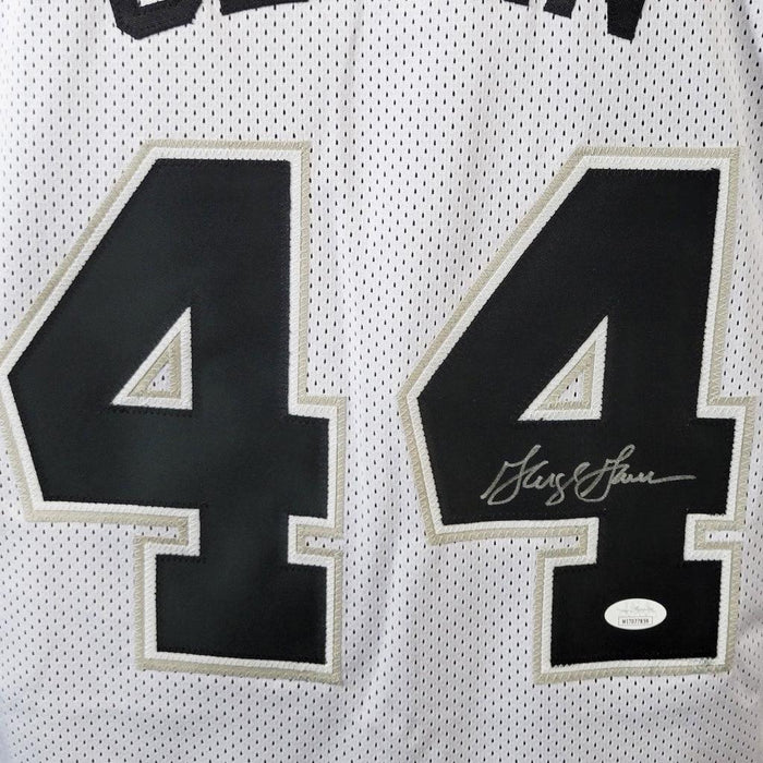 George Gervin Signed San Antonio White Basketball Jersey (JSA) — RSA