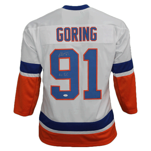 RSA Butch Goring Signed New York Blue Hockey Jersey (JSA)