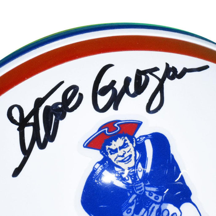 Steve Grogan Signed New England Throwback White Football Jersey (JSA) — RSA