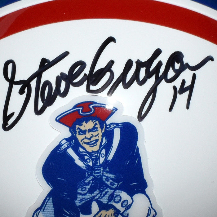 Steve Grogan Signed New England Patriots Mini Replica White Football H — RSA