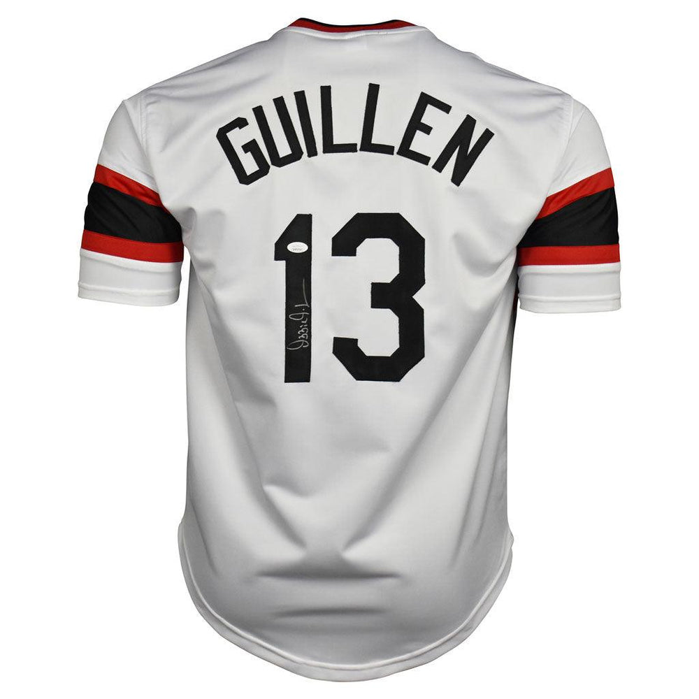 Ozzie Guillen Signed Chicago White Throwback Baseball Jersey (JSA)