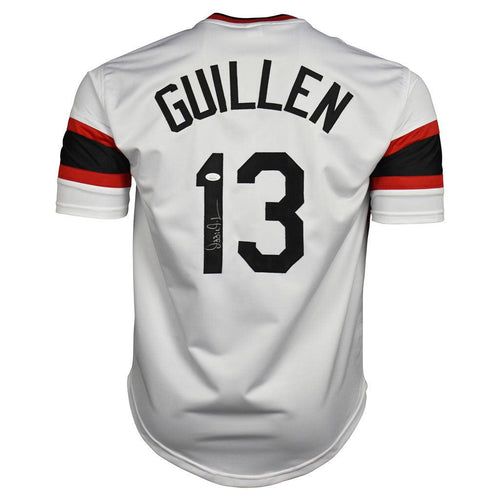 Ozzie Guillen Signed Chicago White Throwback Baseball Jersey (JSA) — RSA