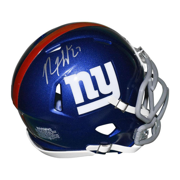 New York Giants NFL Rodney Hampton Autographed Mini Helmet