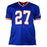 Rodney Hampton Signed SB XXV Champs Inscription New York Pro Blue Football Jersey (JSA) - RSA