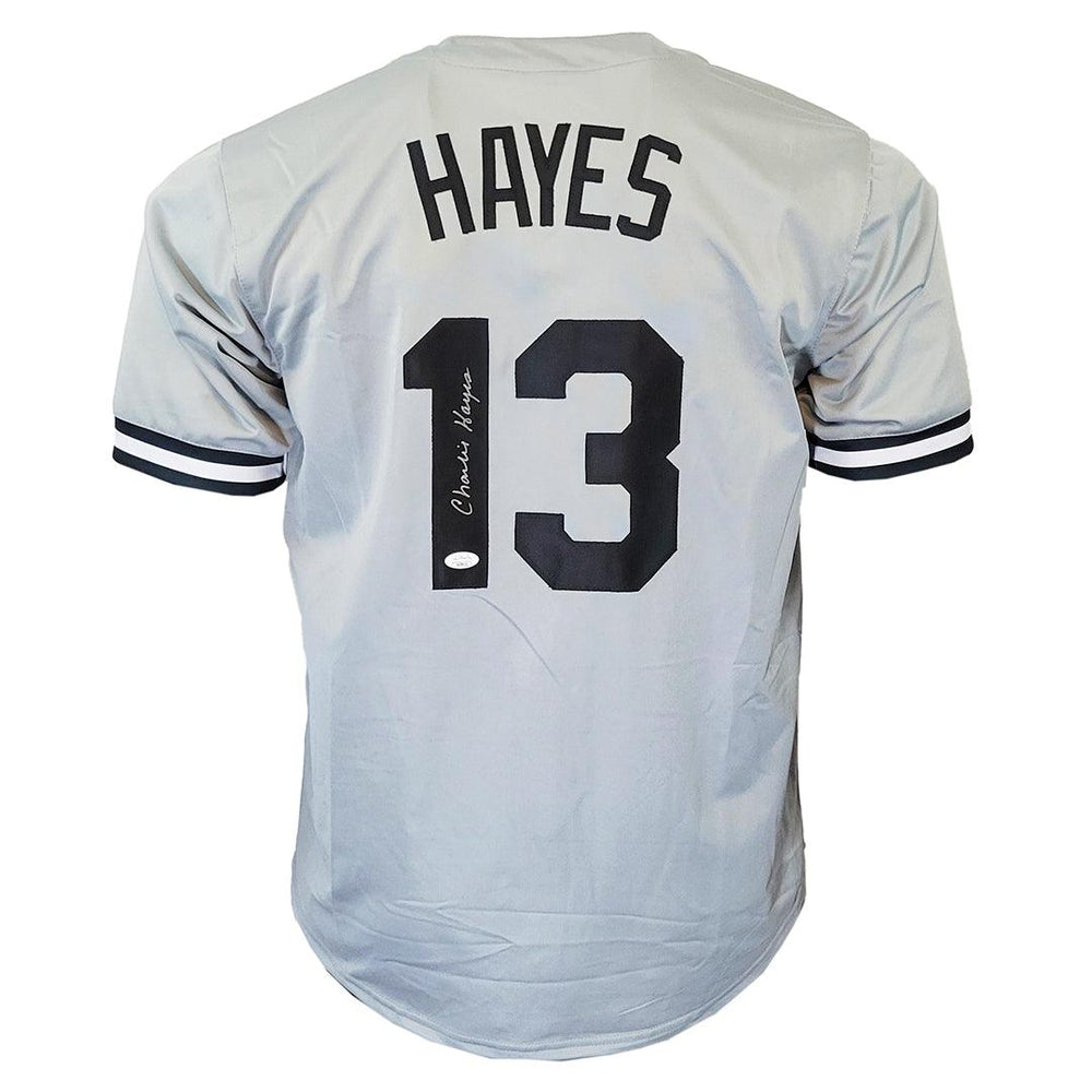 Charlie Hayes Signed New York Grey Baseball Jersey (JSA) - RSA